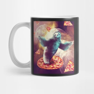 Funny Space Sloth With Pizza Mug